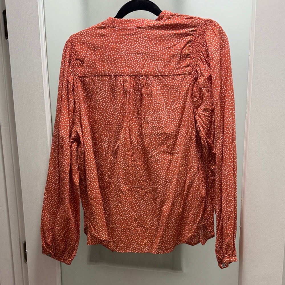 LOFT Orange Patterned Blouse - Picture 5 of 5